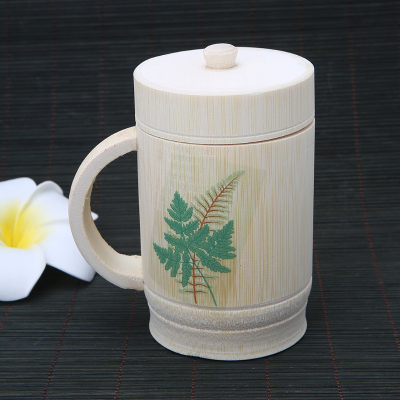 Cốc Uống Trà Có Nắp Bằng Tre Tự Nhiên Phong Cách Trung Hoa