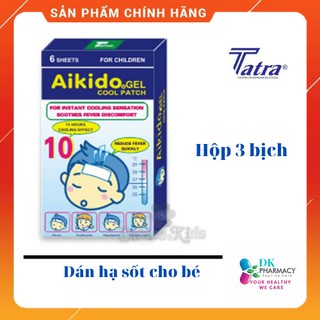Dán hạ sốt AKIDO hộp 3 gói- giúp bé hạ nhiệt độ trán, giảm sốt