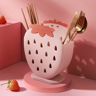 Ống Đựng Đũa 2 Ngăn Hình Quả Dâu Cute