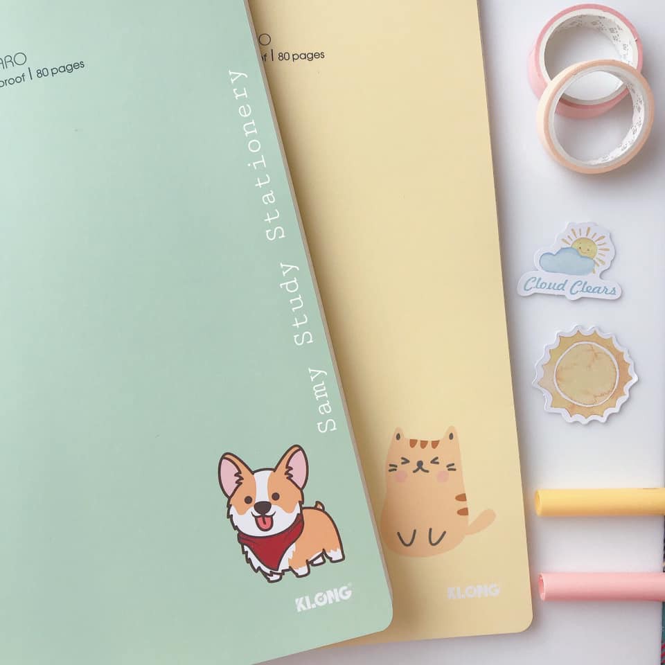 Combo 3 Sổ May Dán Gáy Size B5 Caro 80 Trang & 120 trang KLONG Vở Ghi Chép Học Tập Bullet Journal