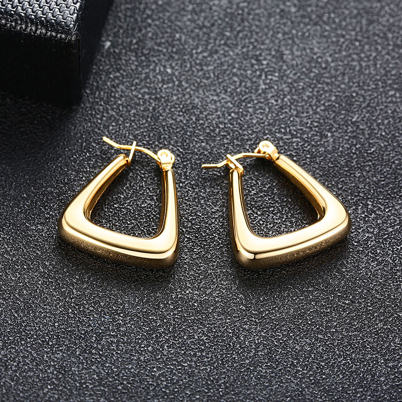 Vnox Khuyên tai thép không gỉ thiết kế kiểu hình học thời trang dành cho nữ