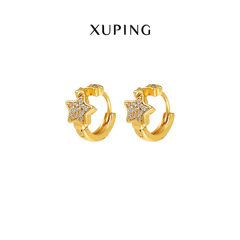 Bông Tai Nữ Mạ Vàng 24K, Đính Đá Ngôi Sao, Phong Cách Hàn Quốc - XPBT31