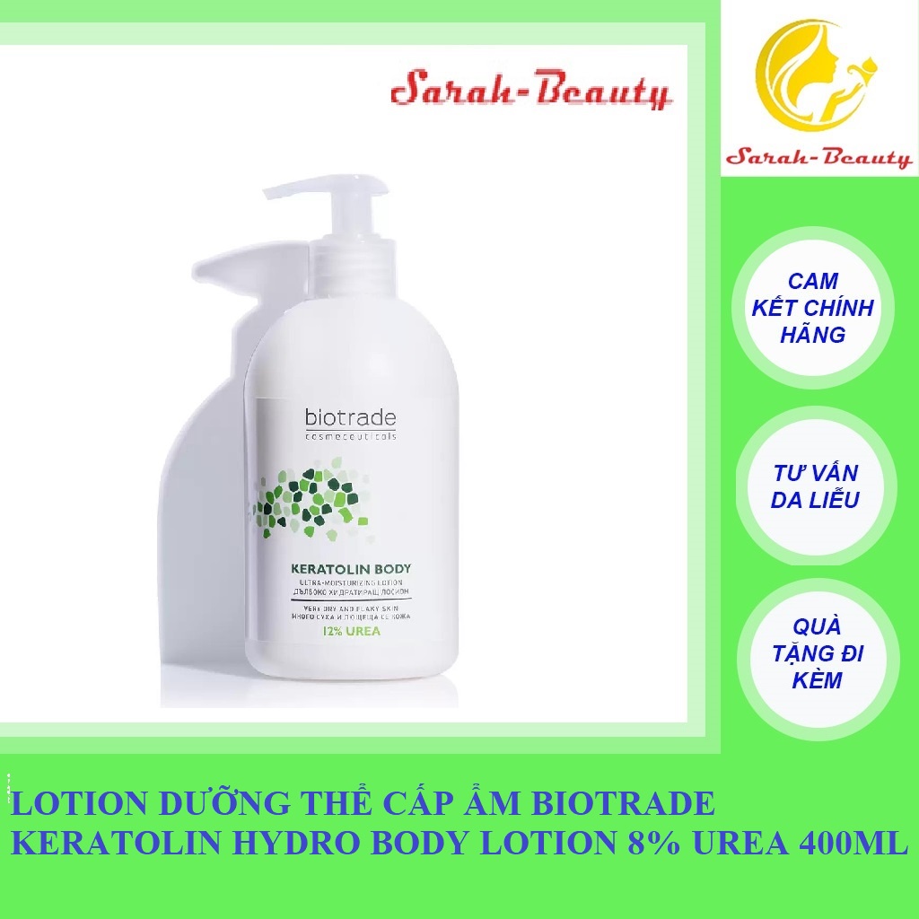 [Chính Hãng] Lotion dưỡng thể cấp ẩm Biotrade Keratolin Hydro Body Lotion 8% Urea 400ML