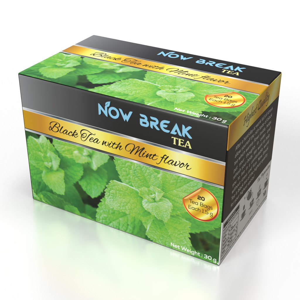 Trà Bạc Hà Now Break Tea - Combo 2 hộp (kiểu trà Cozy, Lipton, Ahmad, Dilmah, Olong, Atiso, Nestea, quà Tết,  giảm cân)