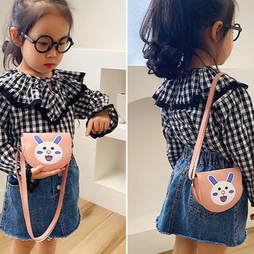 Túi đeo chéo trẻ em Bán Nguyệt cao cấp đáng yêu xinh xắn dễ thương kiểu Hàn Quốc - Túi xách mini cho bé Vừng