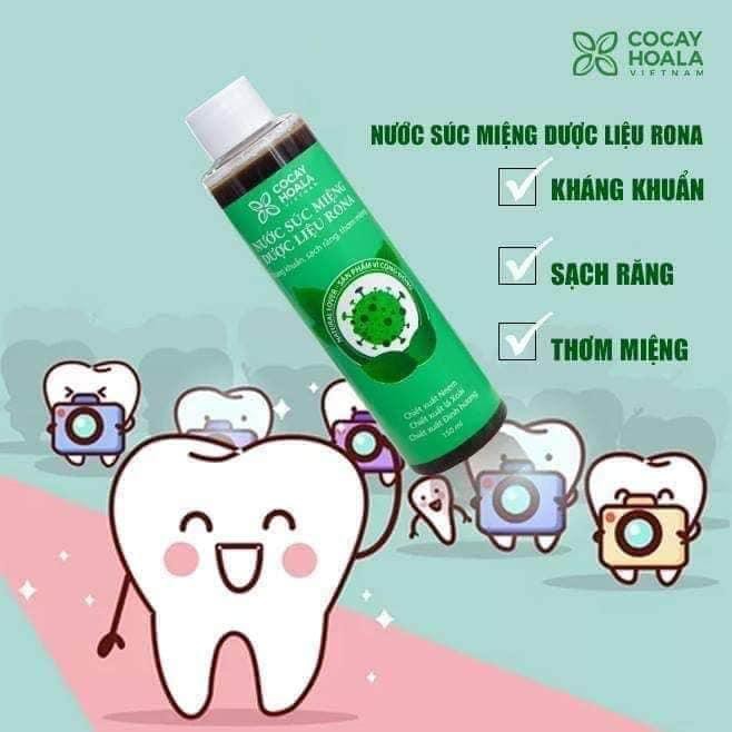 [MUA 5 TẶNG 1] Nước súc miệng dược liệu R.O.N.A - Khỏi lo Chảy máu chân răng, viêm lợi, hôi miệng, chai 150ml