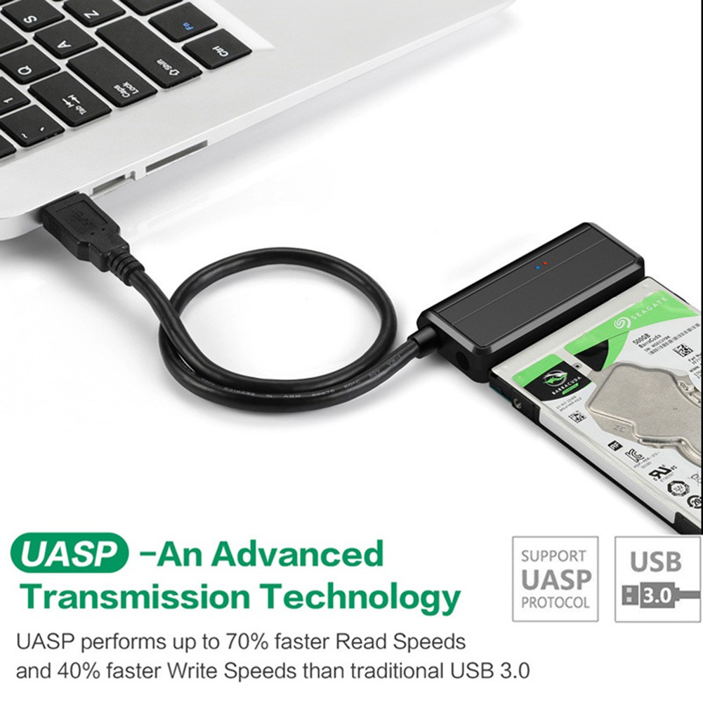 Dây Cáp Chuyển Đổi Ổ Cứng Sata Ssd Usb 3.0 Sang 2.5 / 3.5 &quot;