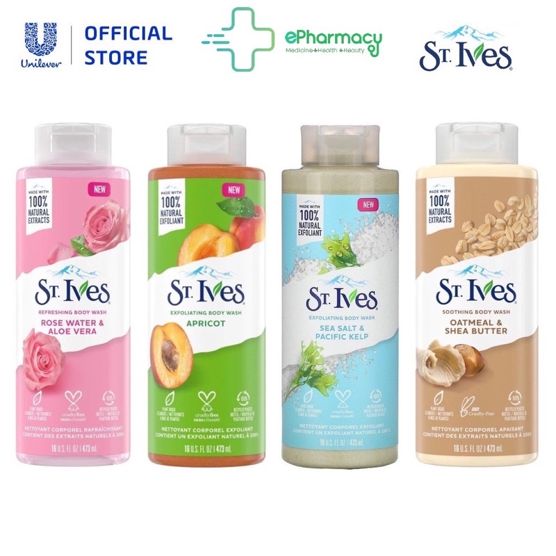 Sữa Tắm St.Ives Tẩy Tế Bào Chết Dịu Nhẹ Dưỡng Da 473ml