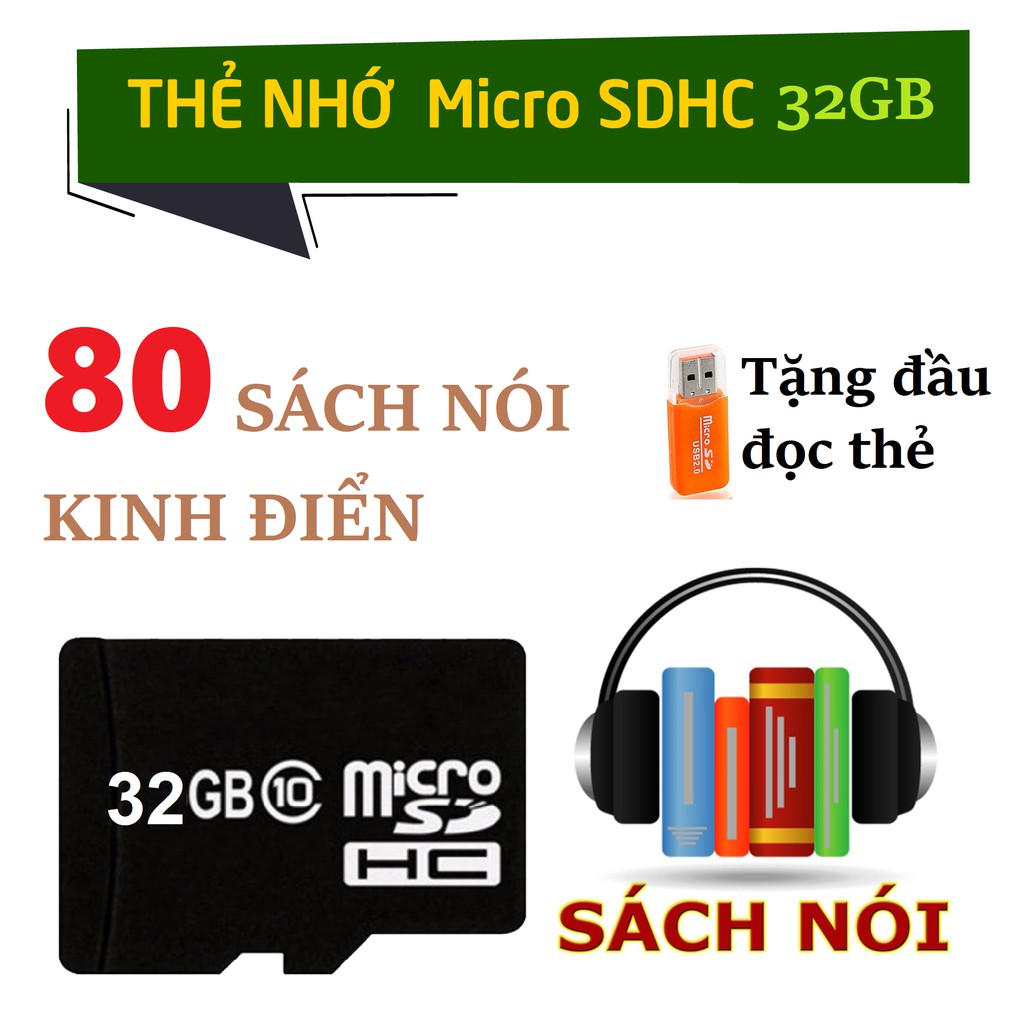 Thẻ nhớ sách nói audiobook 32GB tuyển chọn 80 cuốn sách hay | BigBuy360 - bigbuy360.vn