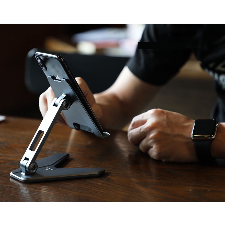 Giá đỡ điện thoại, kệ điện thoại P10 mini, xoay 180 độ, hợp kim nhôm, có thể gấp gọn, dùng cho iPhone, Samsung - Techroo