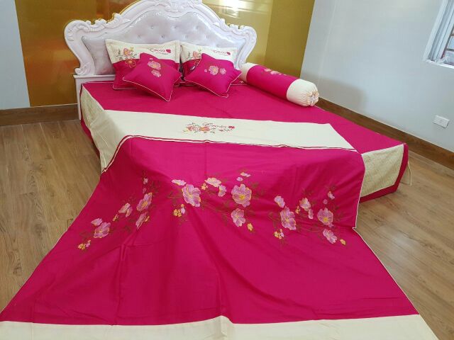 Bộ Chăn Ga Gối  EROSA vải Coton  SaTin.  kt 1m6x2m. 1m8x2m.