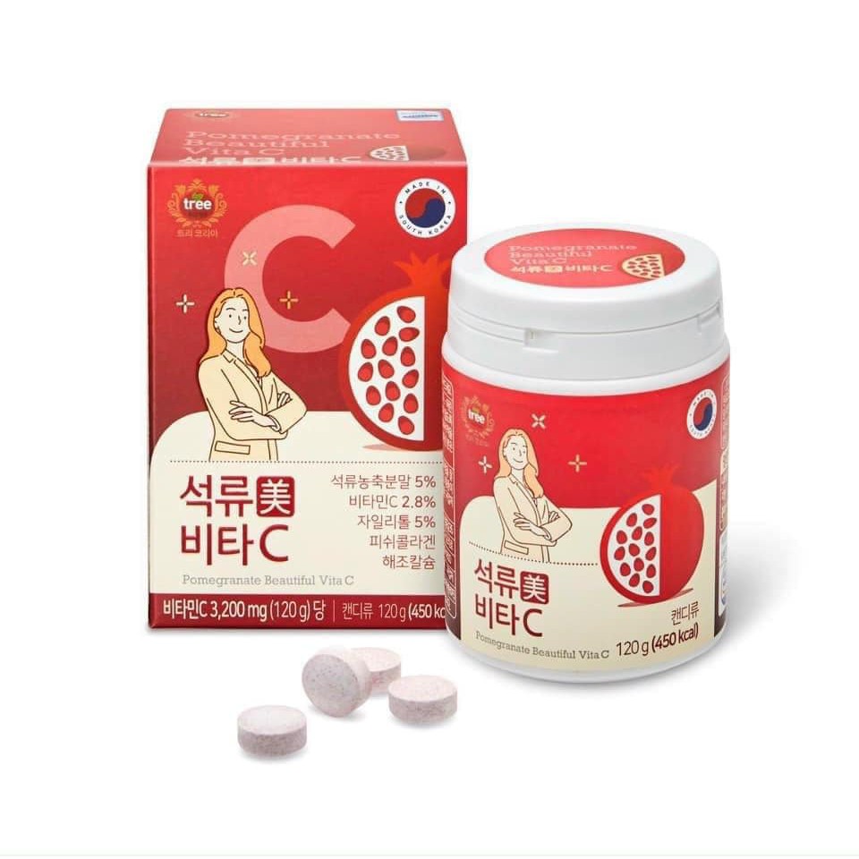 KẸO NGẬM VITAMIN C HÀN QUỐC THƠM NGON HƠN BỔ DƯỠNG HƠN HỘP 120g ĐỦ 4 VỊ