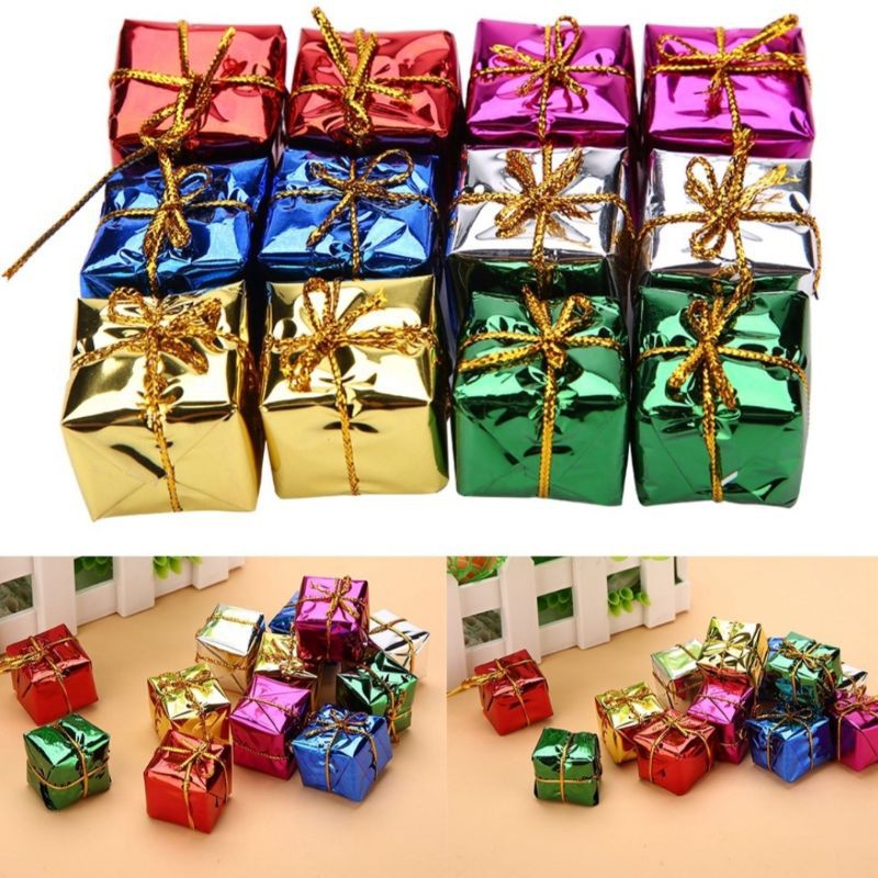 12 hộp quà treo cây thông Noel - trang trí Giáng Sinh
