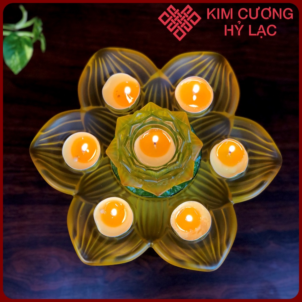 Khay Nến Để Ban Thờ [Kim Cương Hỷ Lạc] Cúng Phật