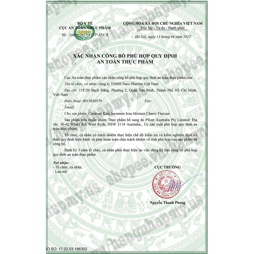 Siro dành cho bé biếng ăn Centrum Kids Incremin Iron Mixture 200ml của Úc