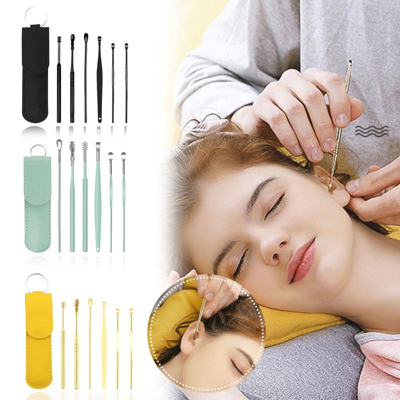 Set 6 Dụng Cụ Lấy Ráy Tai Bằng Thép Không Gỉ Hình Xoắn Ốc