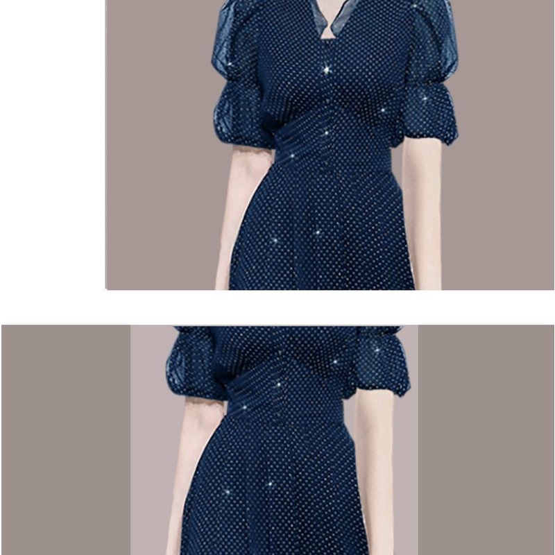 High end big brand temperament celebrity bubble sleeve dress women's new summer 2022 women's dress with a slim waist