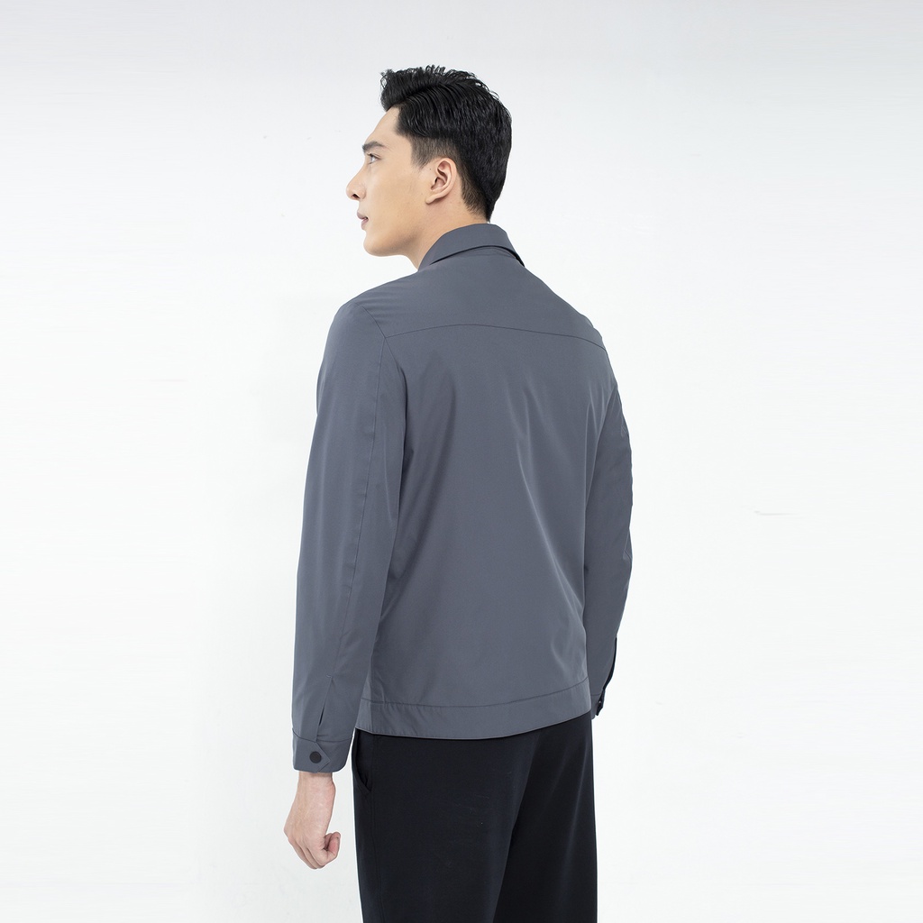Áo khoác nam 2 lớp Aristino cổ bẻ lịch sự túi khóa, cúc bấm cao cấp AJK010W1