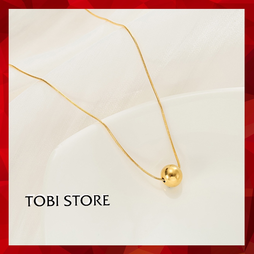 [Không đen gỉ] Dây chuyền nữ thép titan kiểu lụa mặt tròn đơn giản TB535