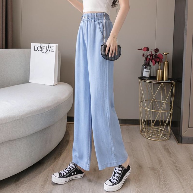 Các mẫu quần Jean nữ lưng chun, dáng rộng NV0183