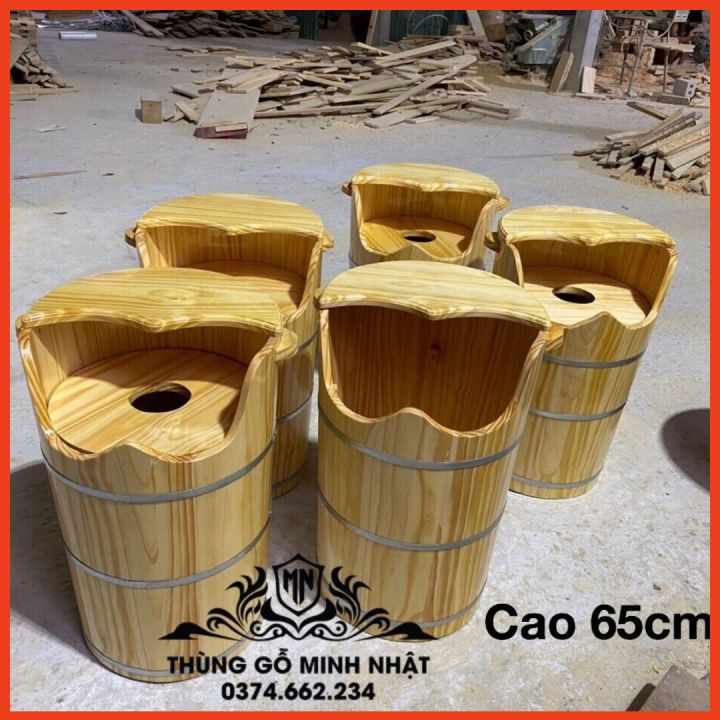 Thùng gỗ xông chân cao 65cm ,thùng gỗ xông chân gỗ thông giá rẻ