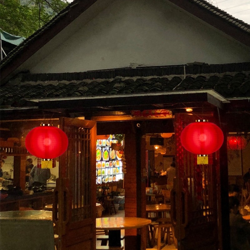 Lồng Đèn May Mắn Treo Trang Trí Năm Mới Phong Cách Trung Hoa