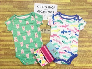 SET 5 BODYSUITS tay ngắn Carter's love bé gái