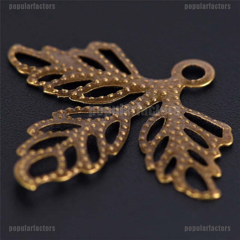 Bộ 100 Chiếc Lá Kim Loại Làm Trang Sức