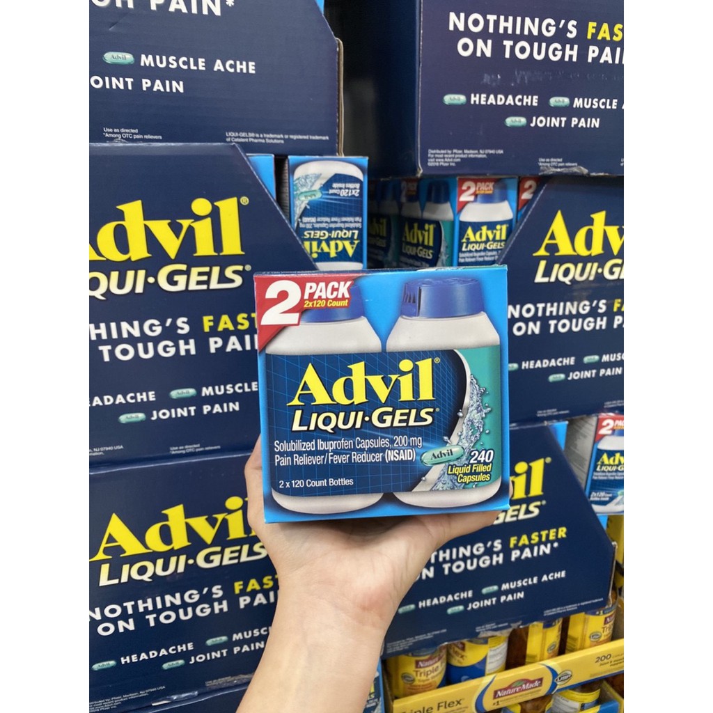 Hộp đựng set 2 x  120 viên tinh chất advil_liqui gels