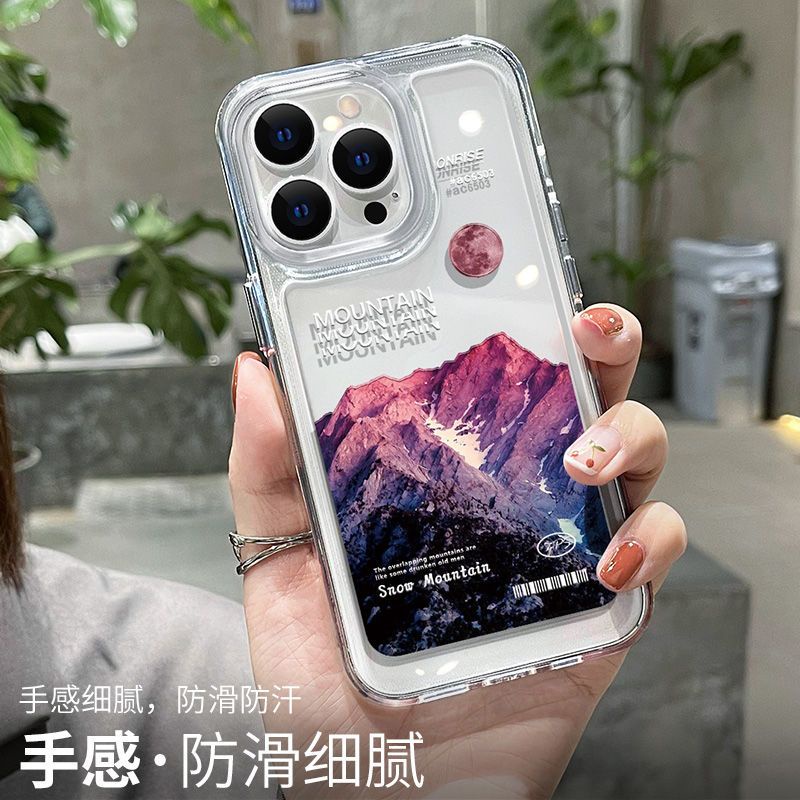 SANRIO Ốp Điện Thoại Cứng Trong Suốt Chống Sốc Họa Tiết Ngọn Núi Tuyết Cho iPhone 14 11 13 12 X XS Pro Max xr Mini xr