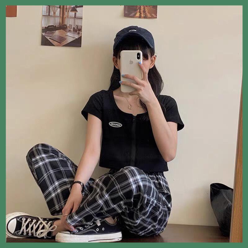 [Mã FAMAYWA giảm 10K đơn 50K] Quần CARO ỐNG SUÔNG NÂU - XÁM ĐEN - ĐEN Nam Nữ Unisex - La Mode | BigBuy360 - bigbuy360.vn