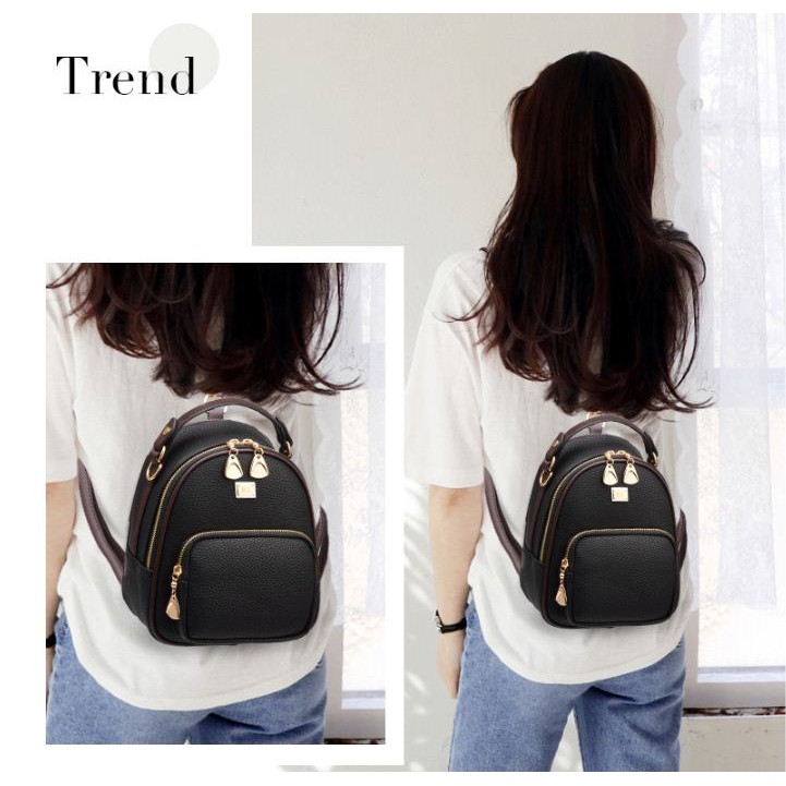 Balo mini da nữ 3in1 💖 𝑭𝑹𝑬𝑬𝑺𝑯𝑰𝑷 💖 Balo da nữ phong cách Hàn Quốc đa năng vừa đeo balo vừa đeo kiểu túi