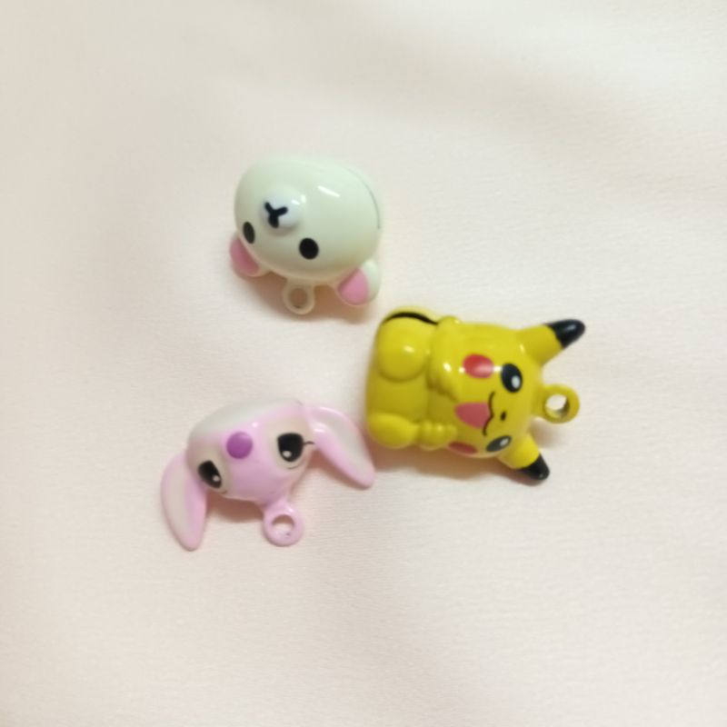 Chuông hình gấu, pikachu, hoạt hình có móc treo làm handmade, phụ kiện trang trí dễ thương