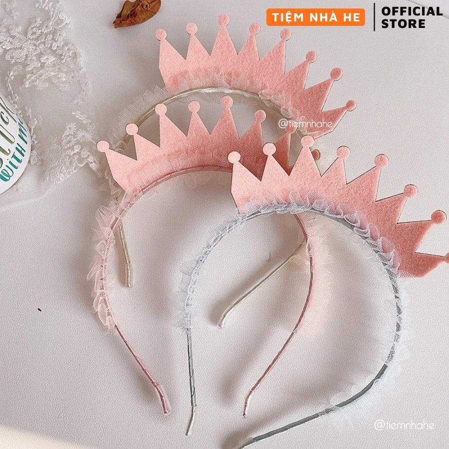 Bờm Vương Miện Công Chúa Cho Bé Gái Tiệm Nhà He Băng Đô Xược Cài Tóc Trẻ Em Cute Dễ Thương