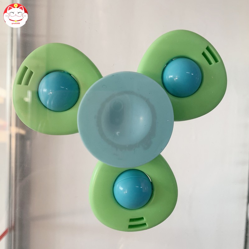 SPINNER Set 3 Đồ Chơi Con Quay Hình Bông Hoa / Côn Trùng Có Giác Hút Gắn Trên Bàn Dành Cho Các Bé