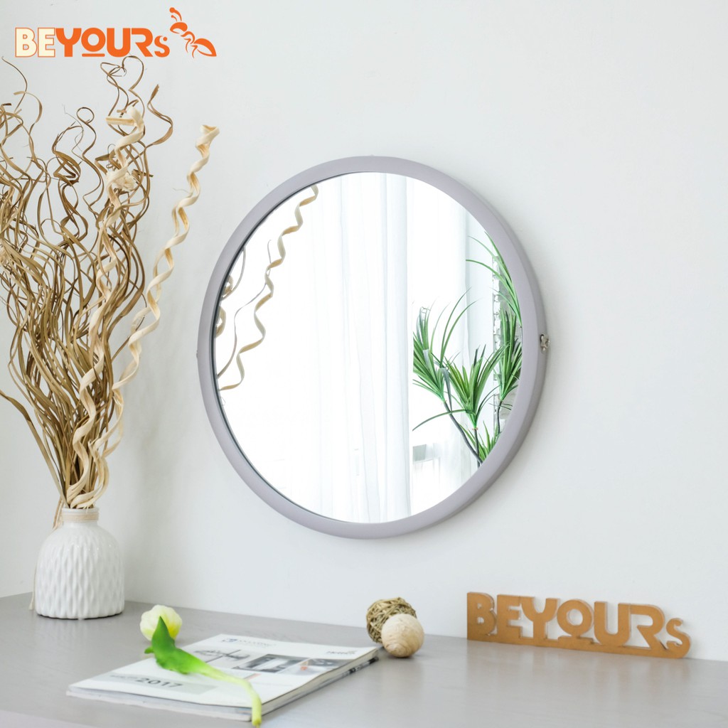 Gương treo tường BEYOURs Mia Circle Mirror đường kính 50 cm, gương dày 4mm khung gỗ Plywood sơn phủ NC 3 lớp (3 màu)