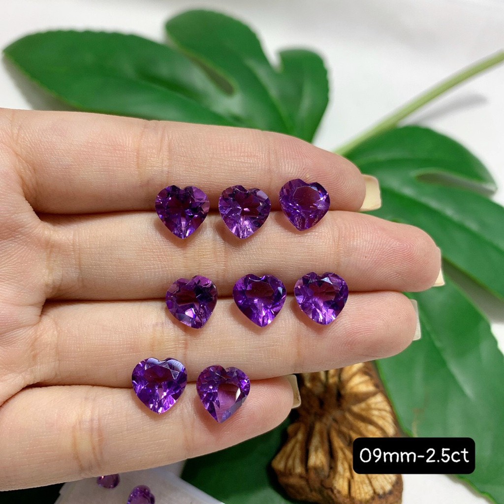 Mặt Đá Amethyst Facet Tím Vừa Cập Bến Đủ Hình Dáng Đủ Size