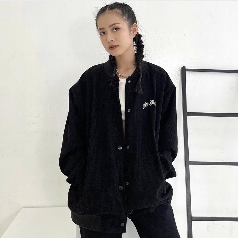 Áo khoác BOMBER THEMIDDLE (chất nhung tăm, 2 lớp)