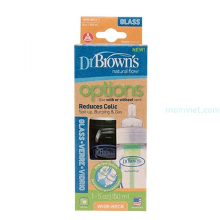 BÌNH SỮA CỔ RỘNG THỦY TINH TÙY CHỌN 150ML DR.BROWN