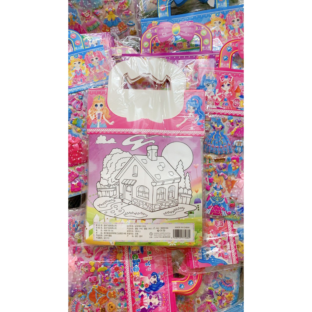 COMBO 6 TẤM MIẾNG DÁN CÔNG CHÚA THAY VÁY /STICKER DÁN TRANG TRÍ CÔNG CHÚA 3D SIÊU XINH