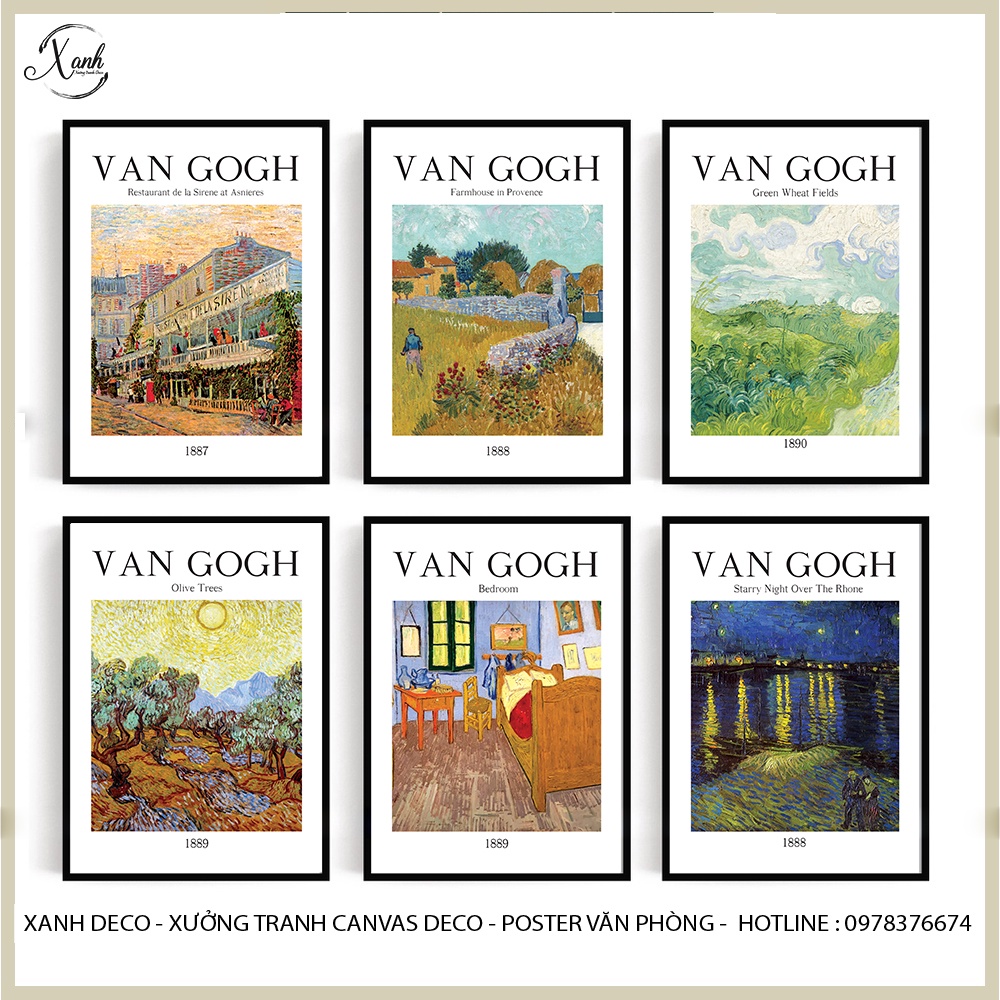 Tranh treo tương, tranh vải vangogh, tranh trang trí, decor phòng khách