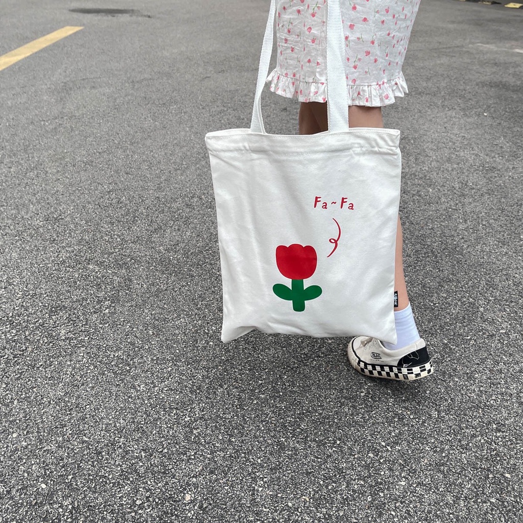 Túi Tote Vải Canvas In Hoa Tulip Xinh Xắn Phong Cách Thời Trang Ulzzang Hàn Quốc  MTT0026