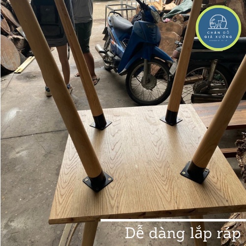 Chân gỗ pad chụp 42cm, dùng làm chân ghế,chân bàn trà....Đặc biệt tặng kèm pad sắt để gắn chân gỗ