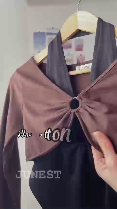 Áo liền quần tay dài nữ Junest  Bodysuit dáng ôm phối 2 màu cá tính  cổ yếm khuyết tròn  ALQPM003 | BigBuy360 - bigbuy360.vn