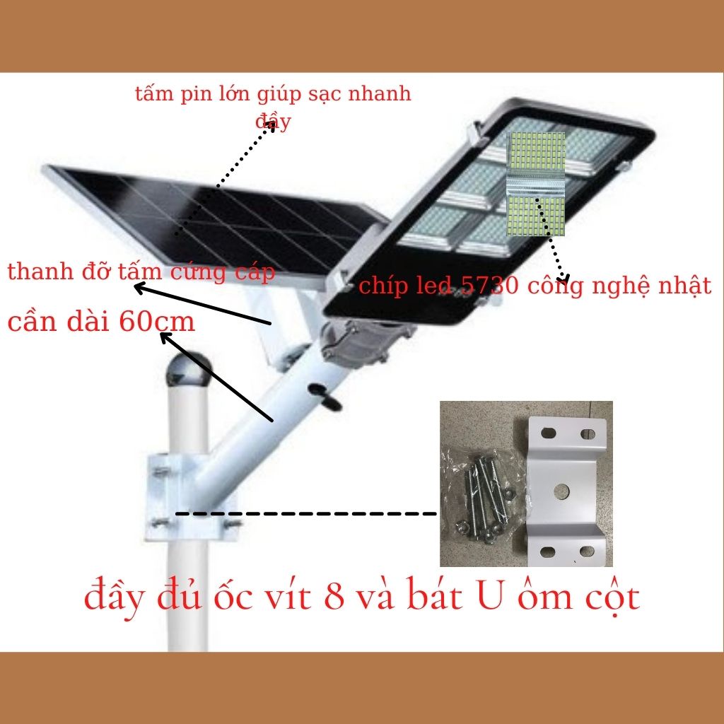 Đèn năng lượng mặt trời chính hãng TYS 300w,đèn bàn chải vỏ nhôm đúc có giấy bảo hành.