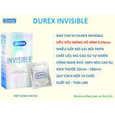 - Bao cao su Durex Invisible - Cực siêu mỏng cho cảm giác thật - 3 cái