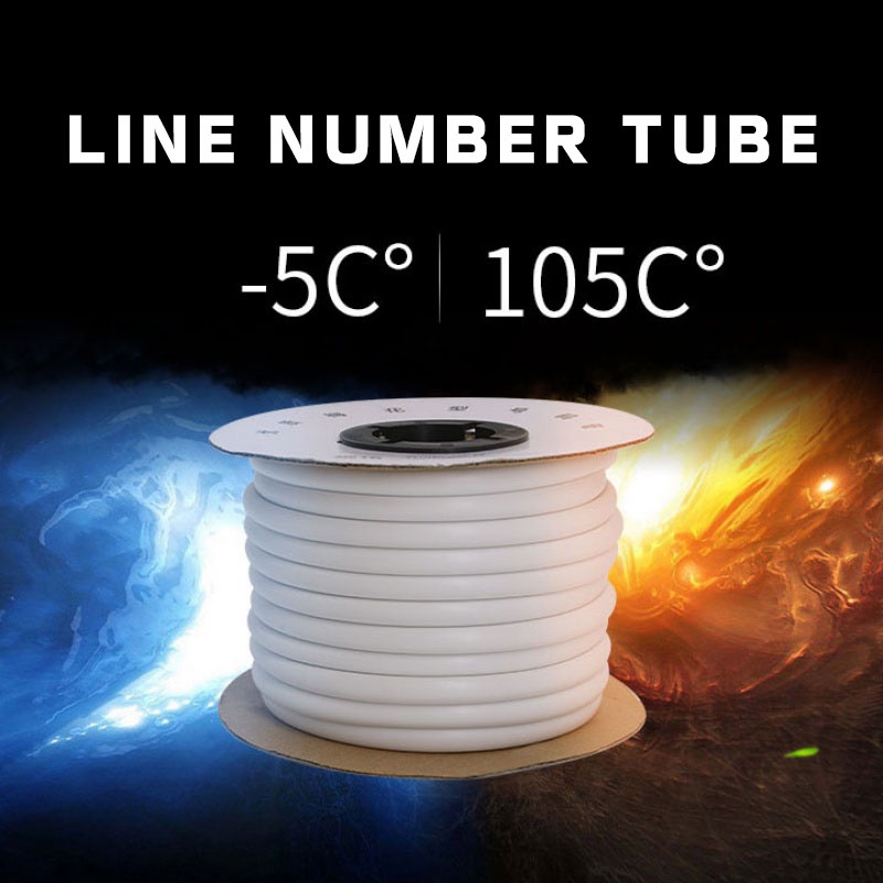 Đường số ống ống hoa mận 1-16 hình vuông màu trắng đường số máy ống răng bên trong ống có răng Ống bọc nhựa PVC (1 cuộn)