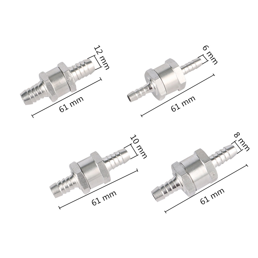 1 Van Nối Nhiên Liệu Một Chiều 6 / 8 / 10 / 12mm Bằng Hợp Kim Nhôm