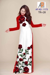 Vải áo dài in hoa hồng