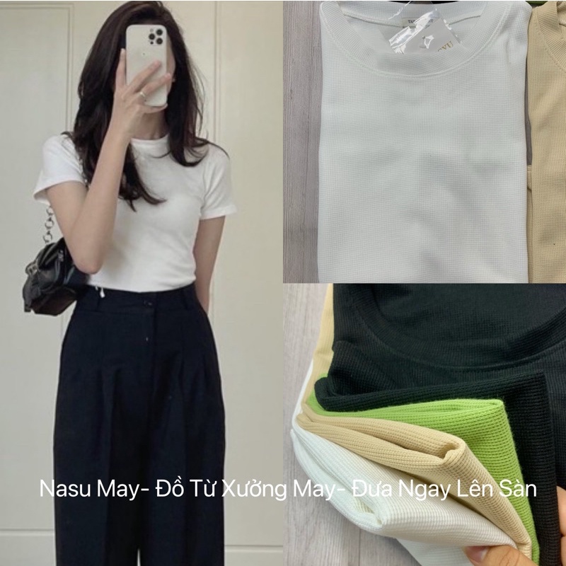 Áo Thun, Áo Phông croptop TRƠN DÁNG VỪA DỄ PHỐI Đen/ Trắng/ xanh/Be